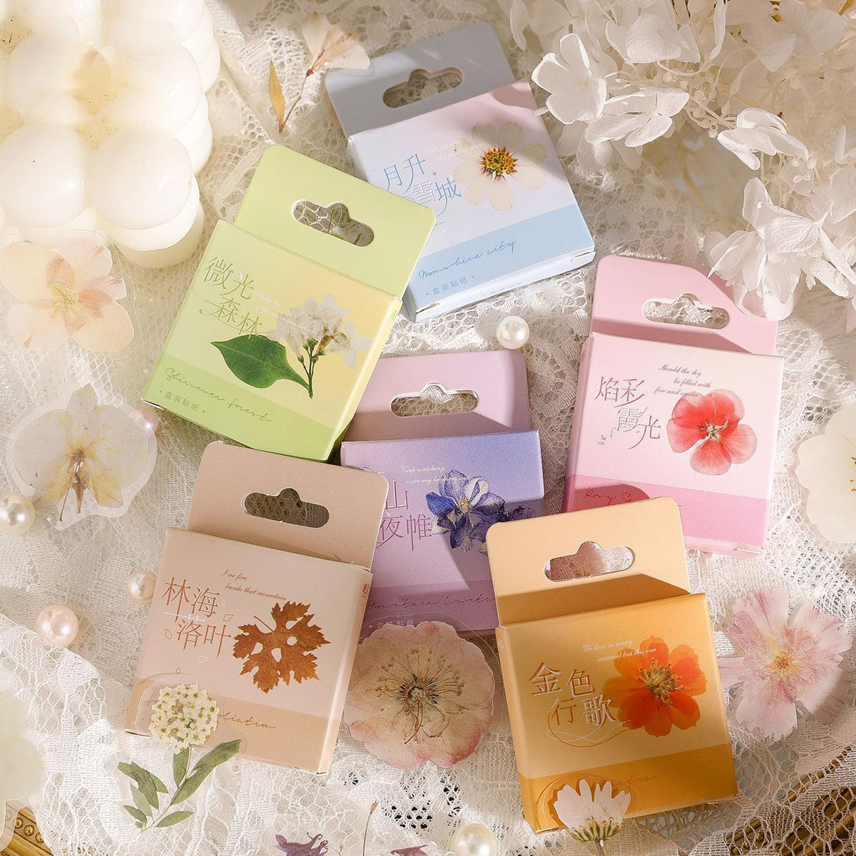Maxleaf Pressed Flower Stickers Set, 270PCS Dried Flowers Waterproof Stickers Decals Floral Botanical Journaling Stickers for Scrapbook Supplies Junk Journal Bullet Journals Planner Laptops Art Crafts