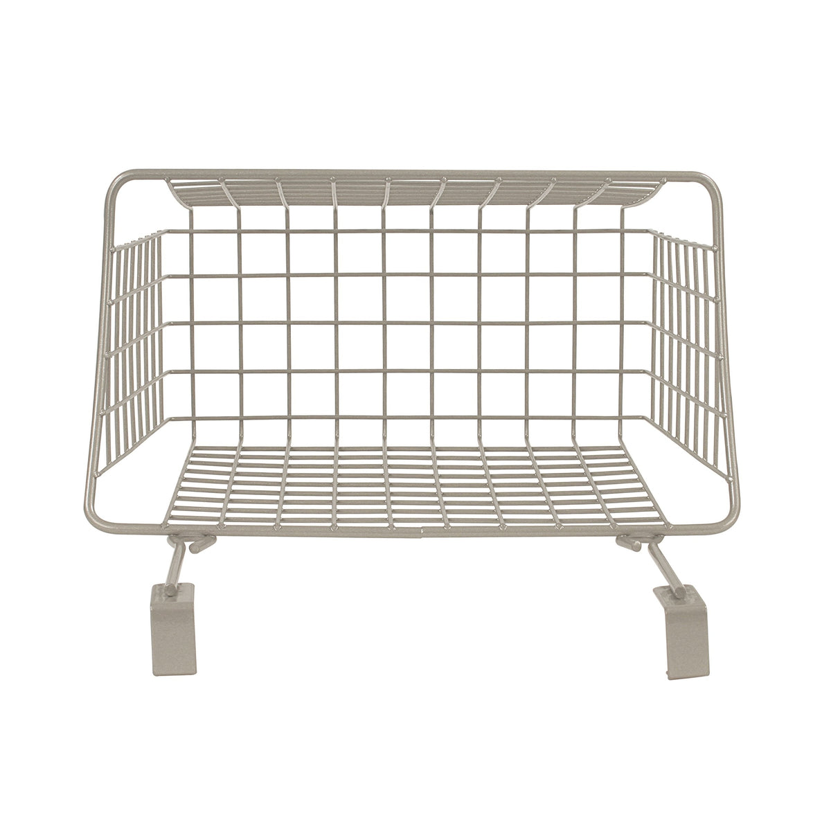 Spectrum Hanging Baskets for Organizing (Large, Satin Nickel) - Grid Over the Cabinet Wire Basket for Kitchen or Bathroom - Door Hanging Storage Organizer for Cleaning Supplies, Washcloths, & Towels