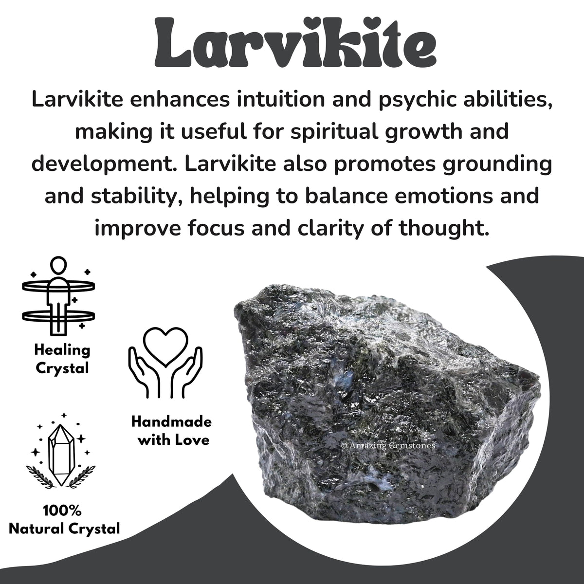 Amazing Gemstone 2 Pieces Larvikite Raw Crystals and Healing Stones, Natural Rocks for Tumbling and DIY Raw Stones and Crystals