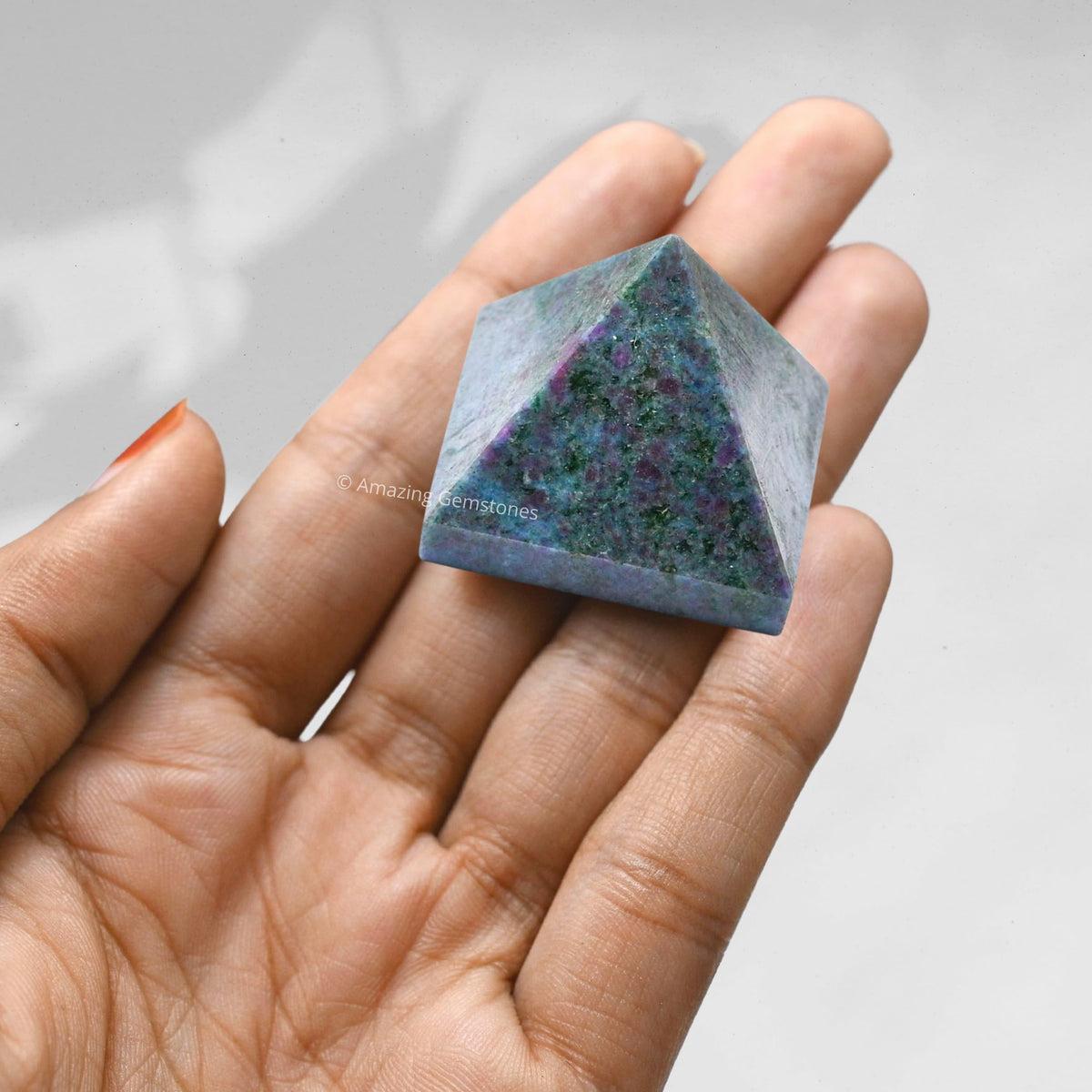 Amazing Gemstone Ruby Kyanite Pyramid Crystal Healing Stones - 1" Great Pyramid Figurine of Natural Stone Pyramid for Meditation, Reiki, Chakra Balancing and Crystal Pyramids Grid