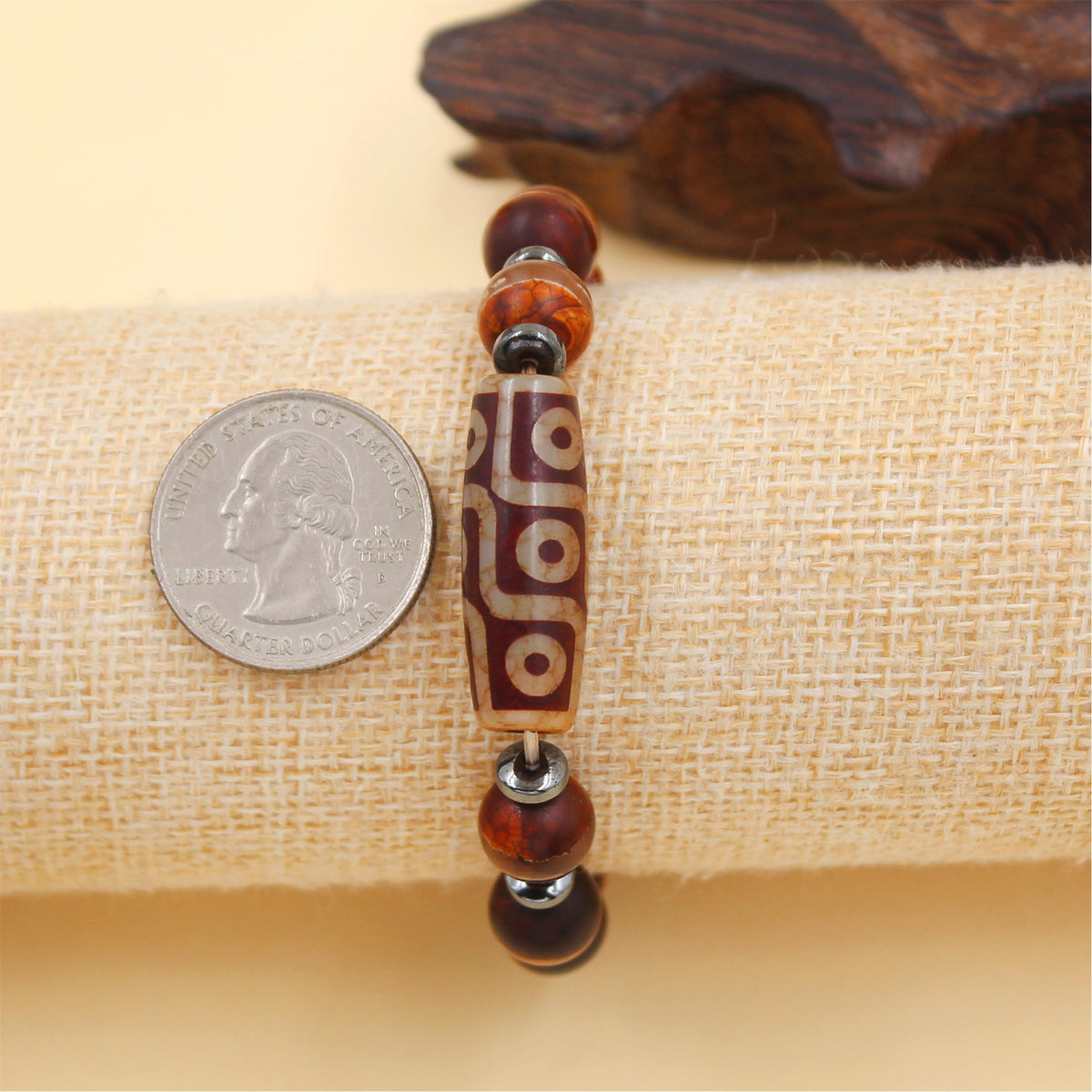 Zircobic Nine Eyes Dzi Feng Shui Healing Bracelet | Unique Tibetan Nine Eyes Dzi Wristband | Positive Energy Spiritual Bracelets | Blessing Mala Buddhist Chakra Meditation Jewelry
