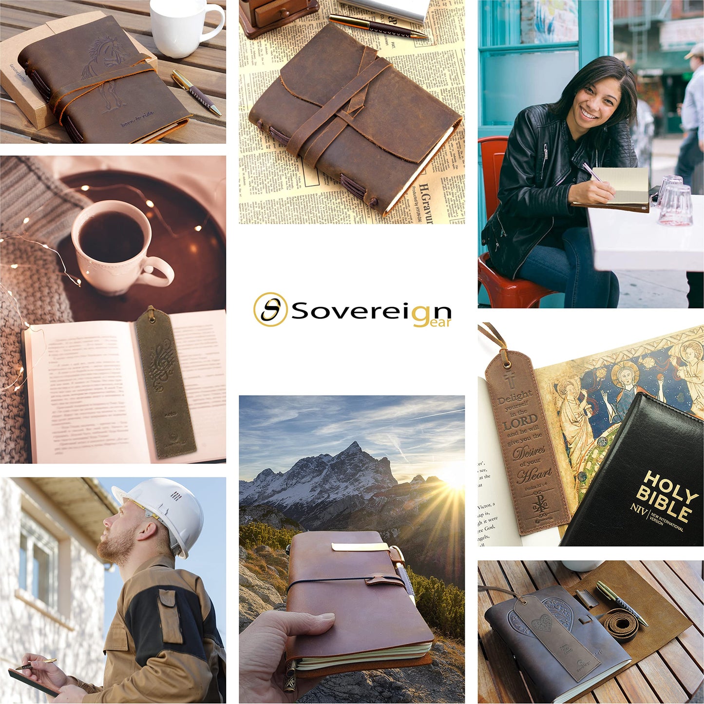 Leather Bookmarks for Men and Women | Quality Mens Bookmark with Jumping Horse | 2 Smooth Handmade Book Markers for Men Women Book Lovers Readers (7x2") Leather-Gift | Sovereign-Gear