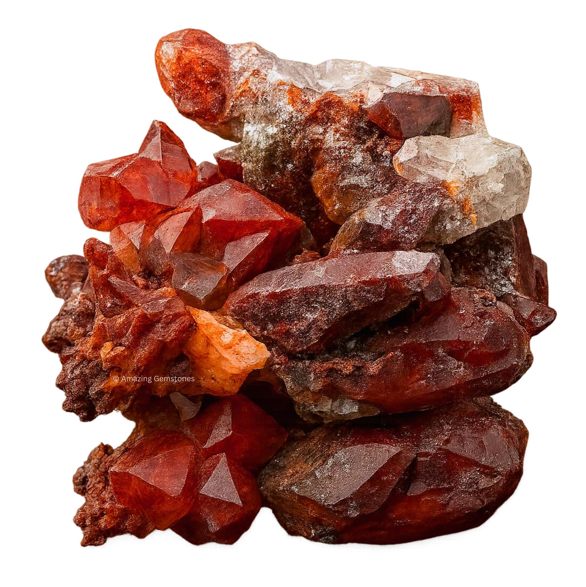 Amazing Gemstone Red Hematoid Quartz Crystals and Healing Stones Mineral Specimen - Premium Semi Precious Gem Stones for Spiritual Growth - Healing Crystals Geode Cluster Point for Meditation