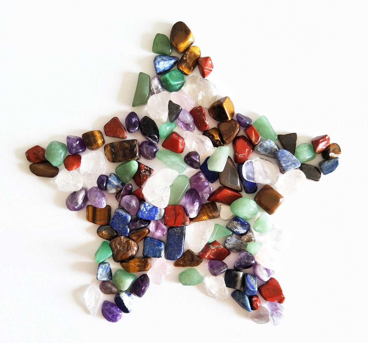 Mina Heal Chakra Stones Collection, Tumbled and Polished Natural Crystas, Mixed 7 Chakra Stones for Meditation, Energy Balance and Decorative Use (160g 15-25mm)