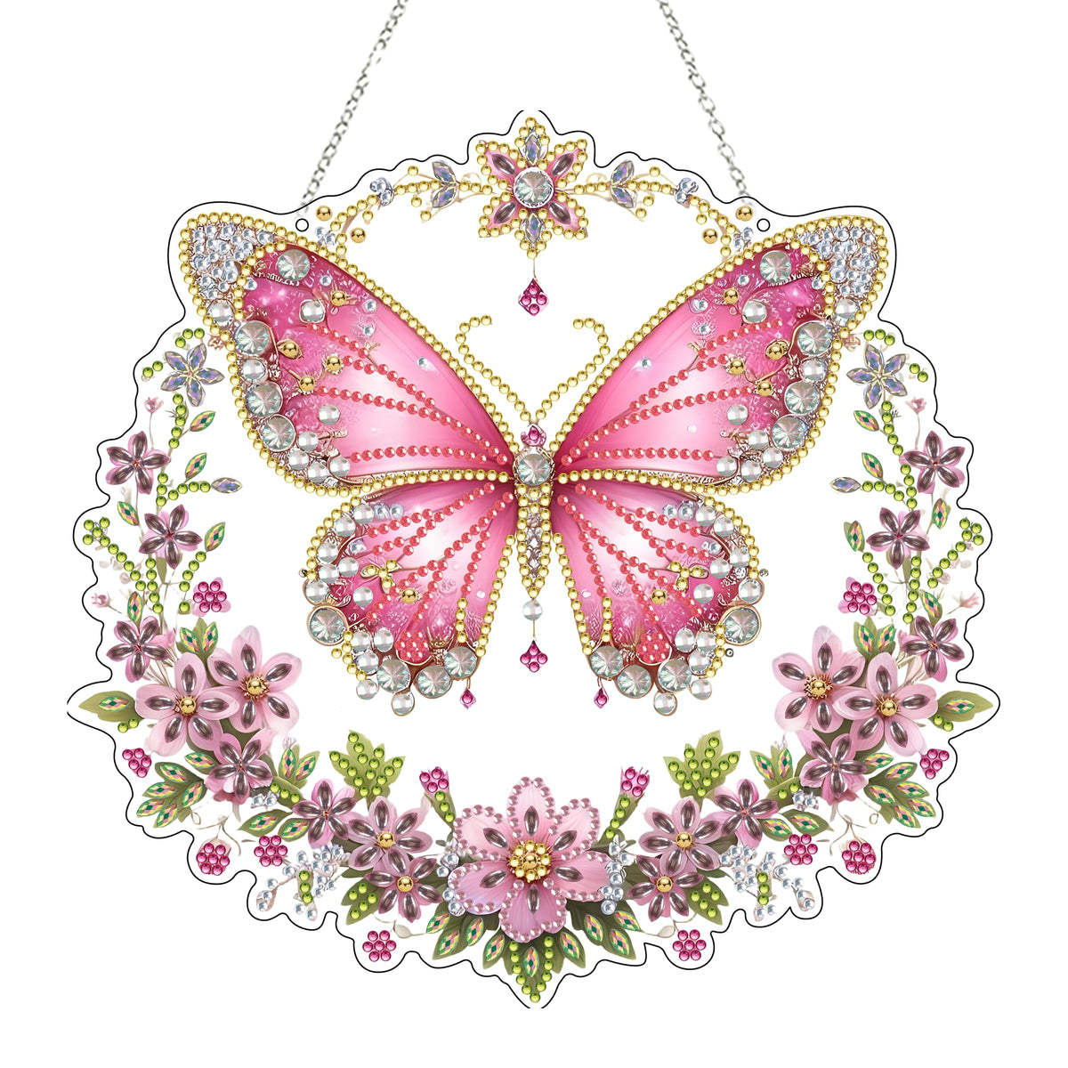 DIY Hanging Diamond Art Kit for Adults, 5D Acrylic Gem Art Window & Wall Pendant, Diamond Painting Ornament for Home Decor (Butterfly)