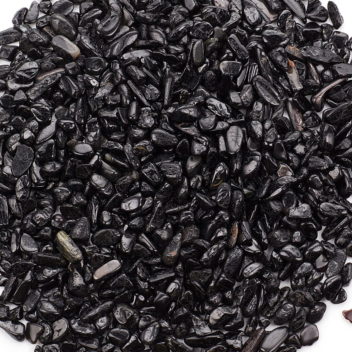 Cherry Tree Collection 1/2 Pound Polished Tumbled Gemstone Chips, Pebbles, Crystal Chips Bulk for Jewelry Making, Healing, Plants, Succulents, Aquariums, Decoration, Chakra (Black Tourmaline)