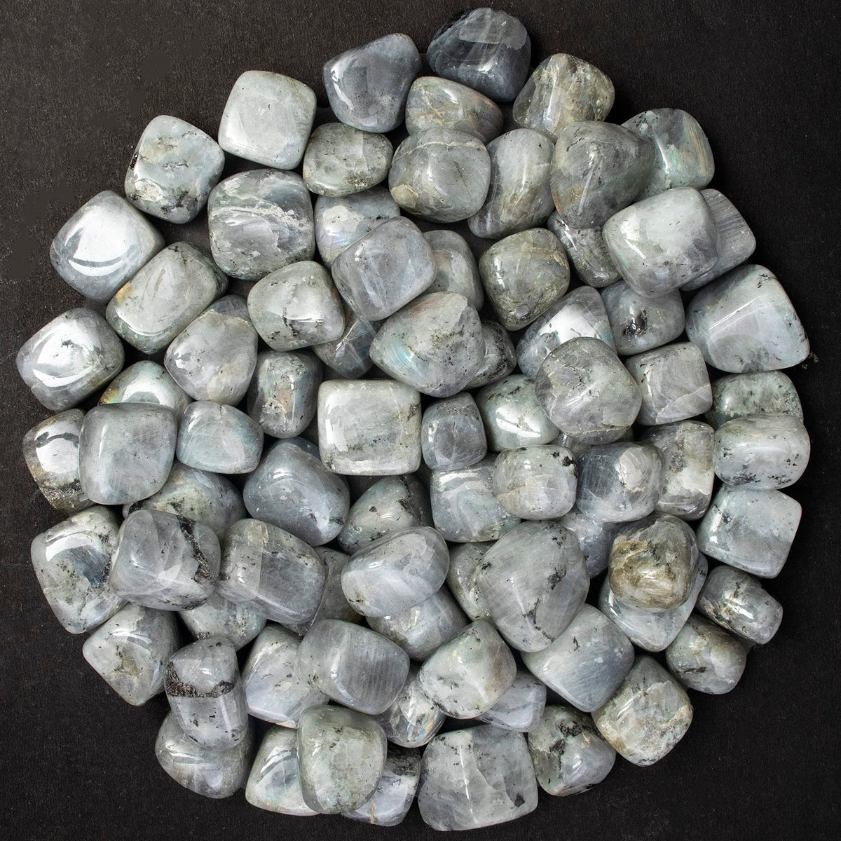 "Crocon 1LB Purple Labradorite Tumbled Stones and Crystals Bulk 2000+ Carats Natural Crystal Kit for Reiki Healing Crystal Polished, Tumble Stones, Chakra Balancing, Reiki Gift, Home Decor Size : 20mm"