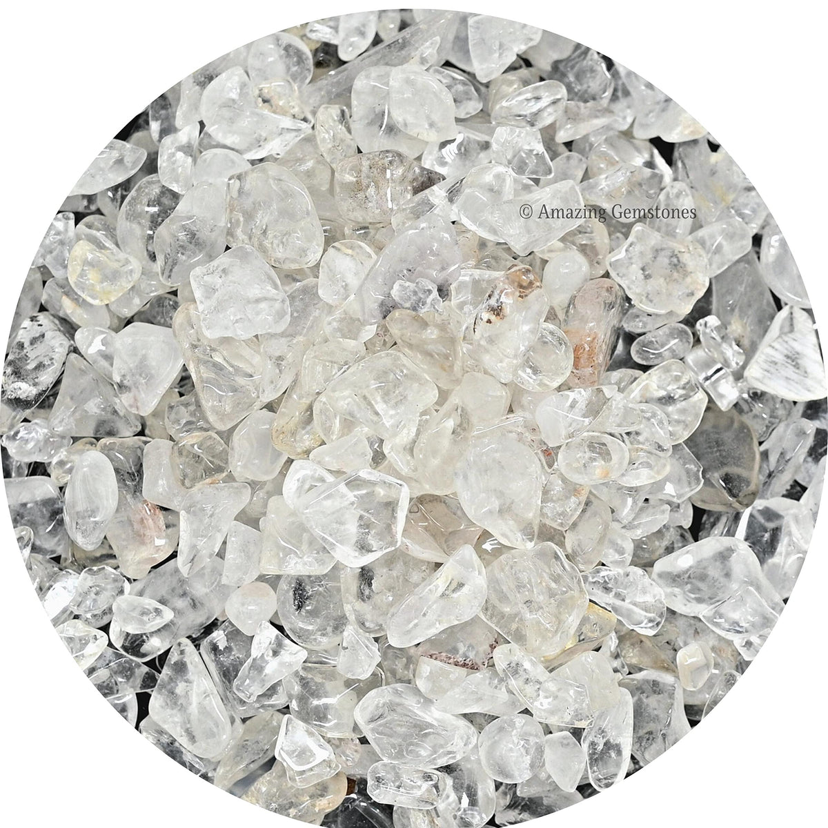 Amazing Gemstone Clear Quartz Crystal Chips Aquarium Gravel Rocks - 1000+ Carat Clear Quartz Chips Bulk Fish Tank Gravel, Small Tumbled Stone Chips and Tiny Crystals for Decoration (Natural AAA Grade)