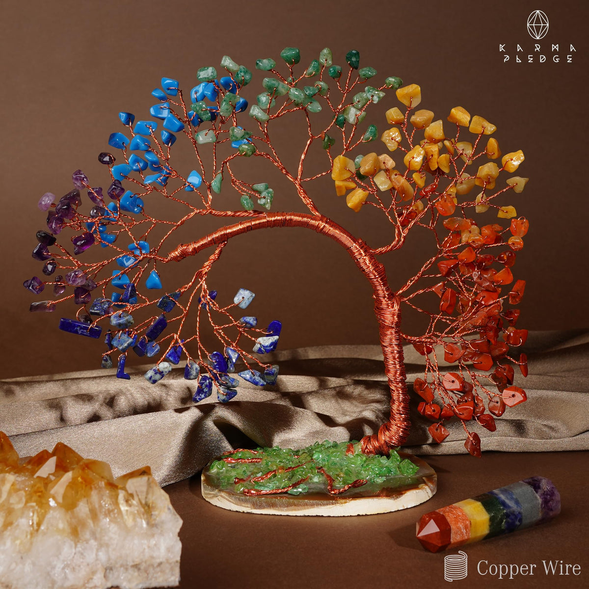 7 Chakra Tree of Life for Home, Office, Room, Wall Decor to Bring Money & Good Luck, Handmade Healing Crystal Tree Gifts for Women, Men, Mom & Dad, Unique Gifts for Birthday & Anniversary