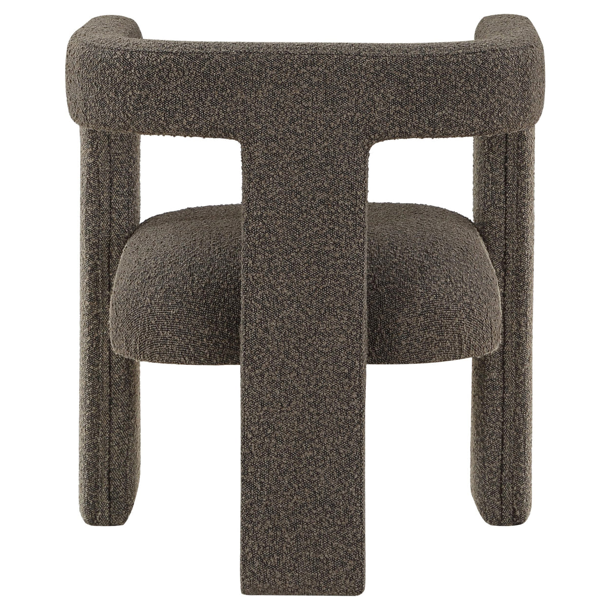 Coaster Home Furnishings - Petra - Boucle Upholstered Accent Chair Curved Arms and Cushioned Seat - Contemporary Style - Living Room - Chocolate Brown - 902880