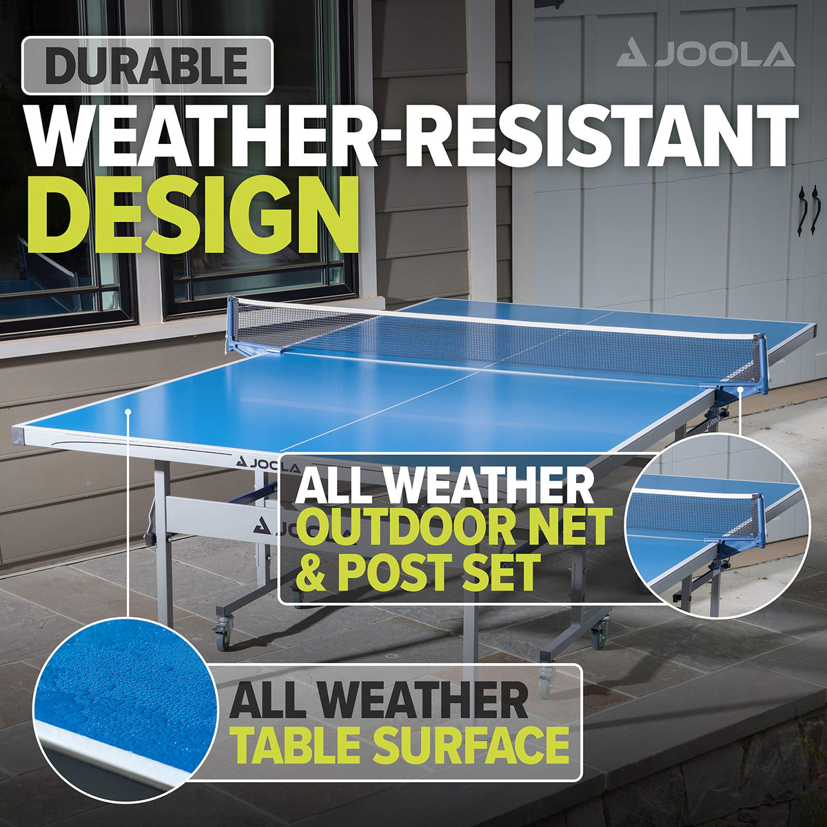 JOOLA NOVA DX Indoor/Outdoor Table Tennis Table with Weatherproof Net Set