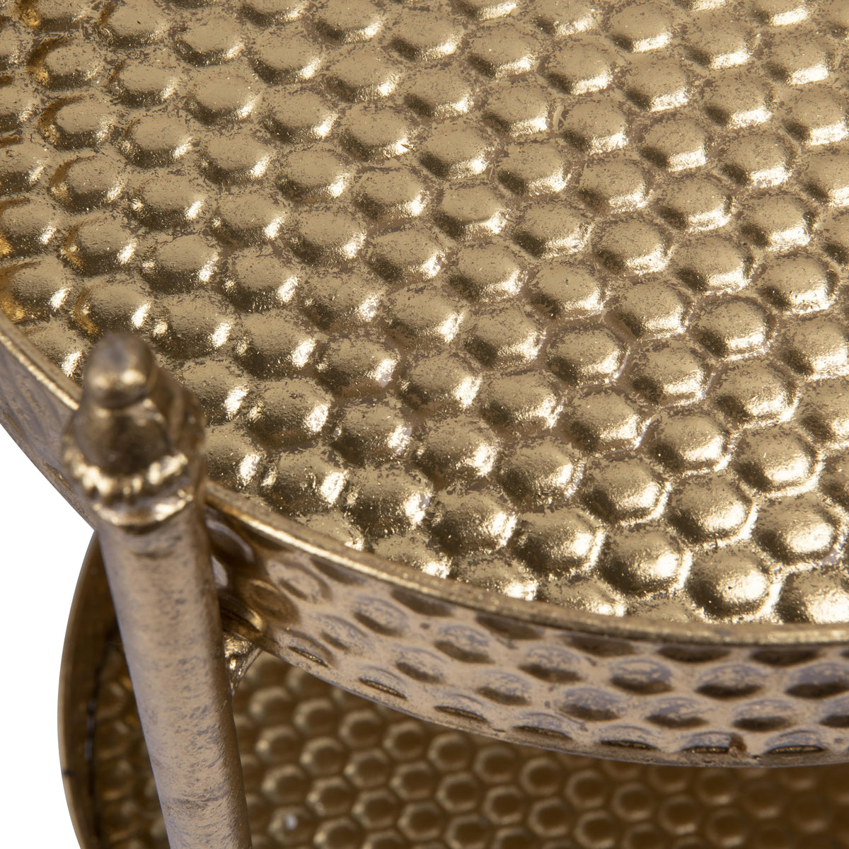 Metal Clover Shaped Bar Cart in Gold