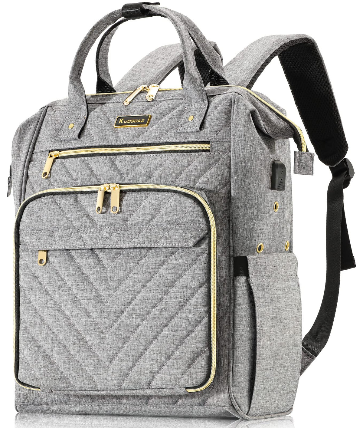 Knitting Bag Backpack, Crochet Bag Tote with USB Charging Port, Yarn Storage Organizer, Gifts for Crocheters Crochet Lovers Gift, Yarn Storage Tote Bag for Knitting & Crochet Accessories, Grey