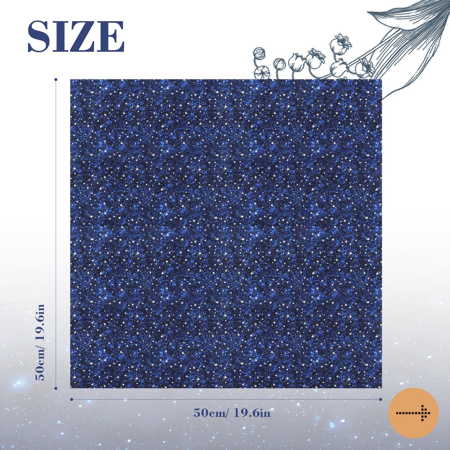 10pcs Quilting Print Fabric 19.9"X19.9" Cotton Fat Squares Sheets Printed Starry Sky Supplies for Sewing Patchwork Scrapbooking DIY Craft