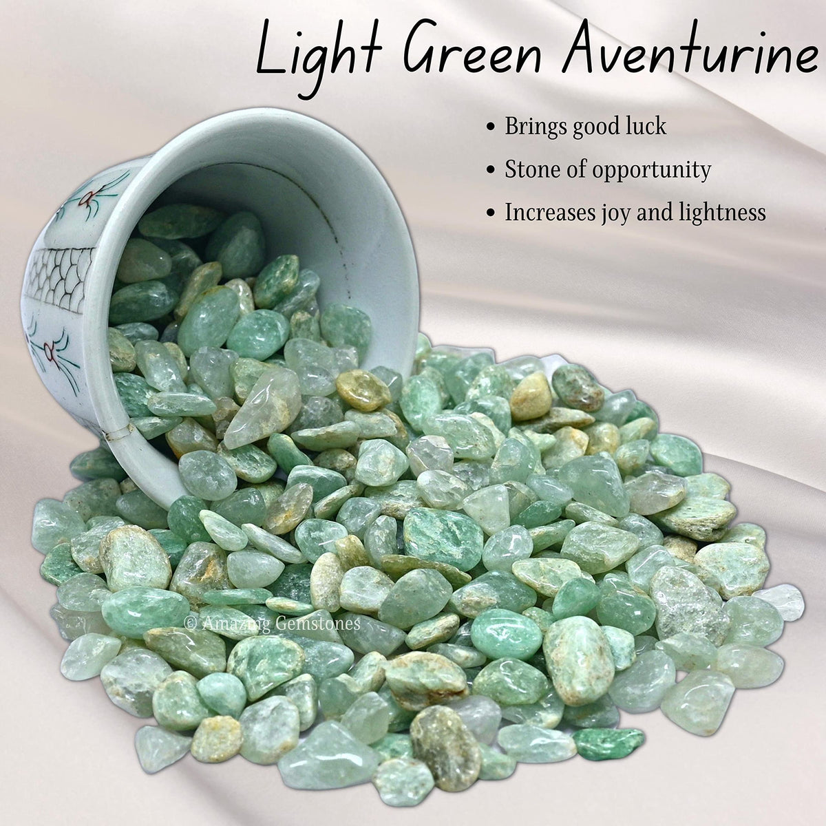 Amazing Gemstone Light Green Aventurine Crystal Chips Aquarium Gravel Rocks - Green Aventurine Chips Bulk Fish Tank Gravel, Small Tumbled Stone Chips and Tiny Crystals for Decoration