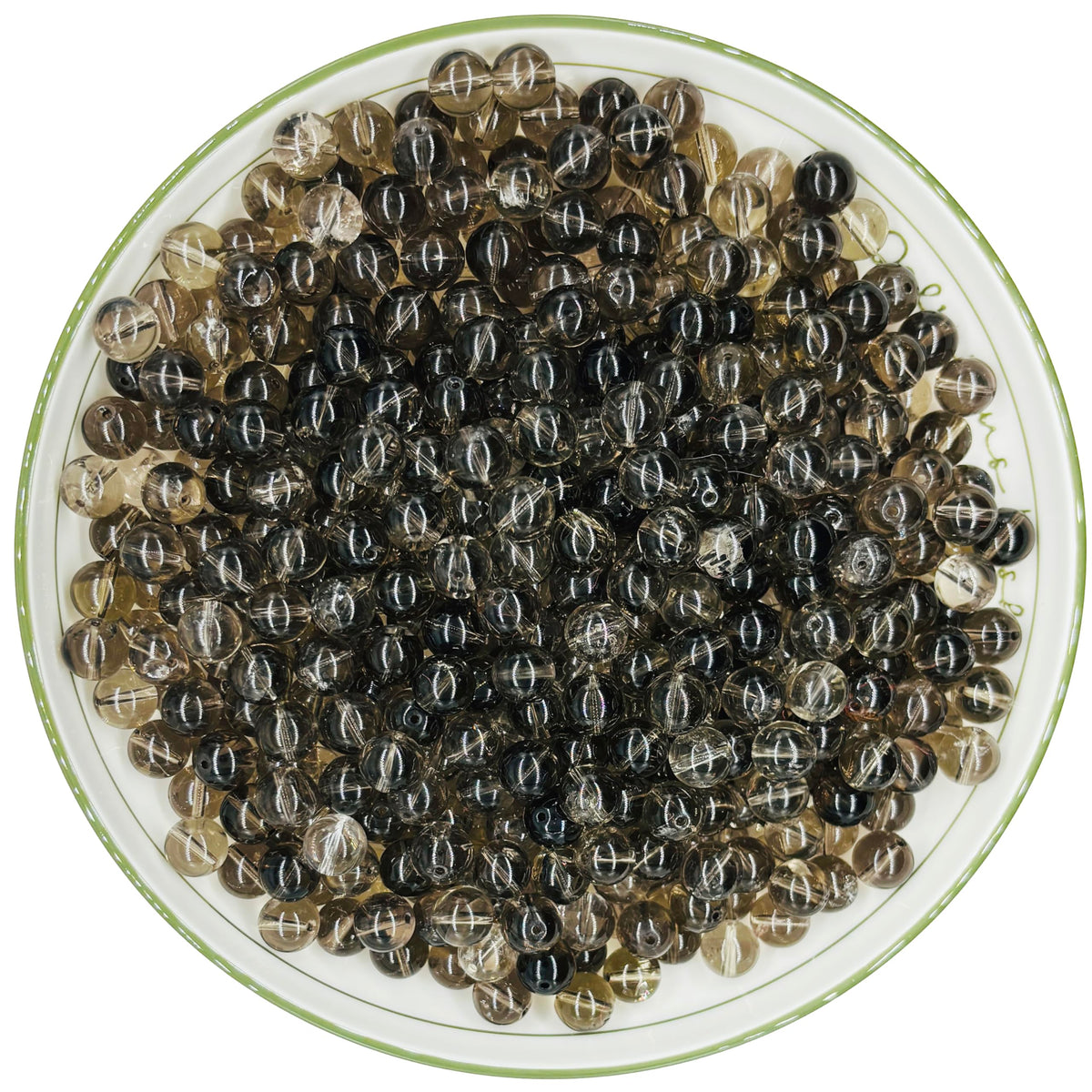 WHNKFB 6mm 100PCS Natural Smoky Quartz Round Beads, High Clarity Loose Brown Crystal Beads for Jewelry Making Craft - 6mm 8mm 10mm Options with Free Elastic Cord
