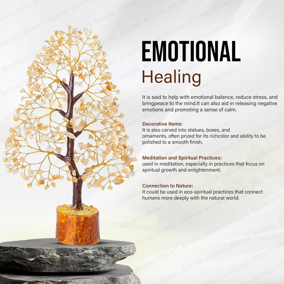 Crocon® Citrine Crystals Tree, Gifts, Birthday Gifts for Women, House Warming Gift New Home Decor, Healing Crystals Spiritual Present, Mom Birthday Gift Her, Decor, Gemstones Money Tree Positivity