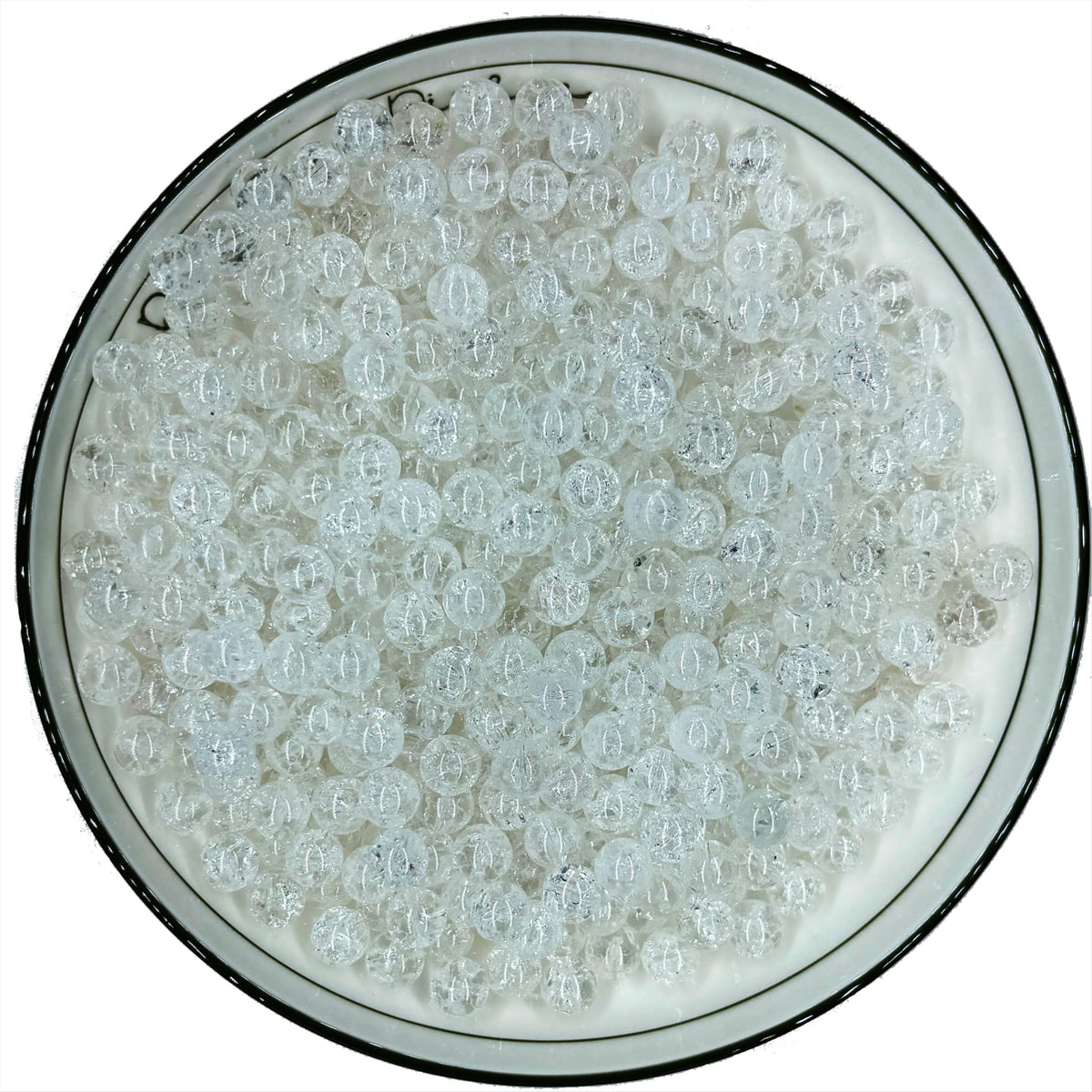 WHNKFB 6mm 100PCS Natural Crackled Clear Quartz Round Beads, Transparent Loose Crystal Beads for Jewelry Making Craft - 4mm 6mm 8mm 10mm Options with Free Elastic Cord