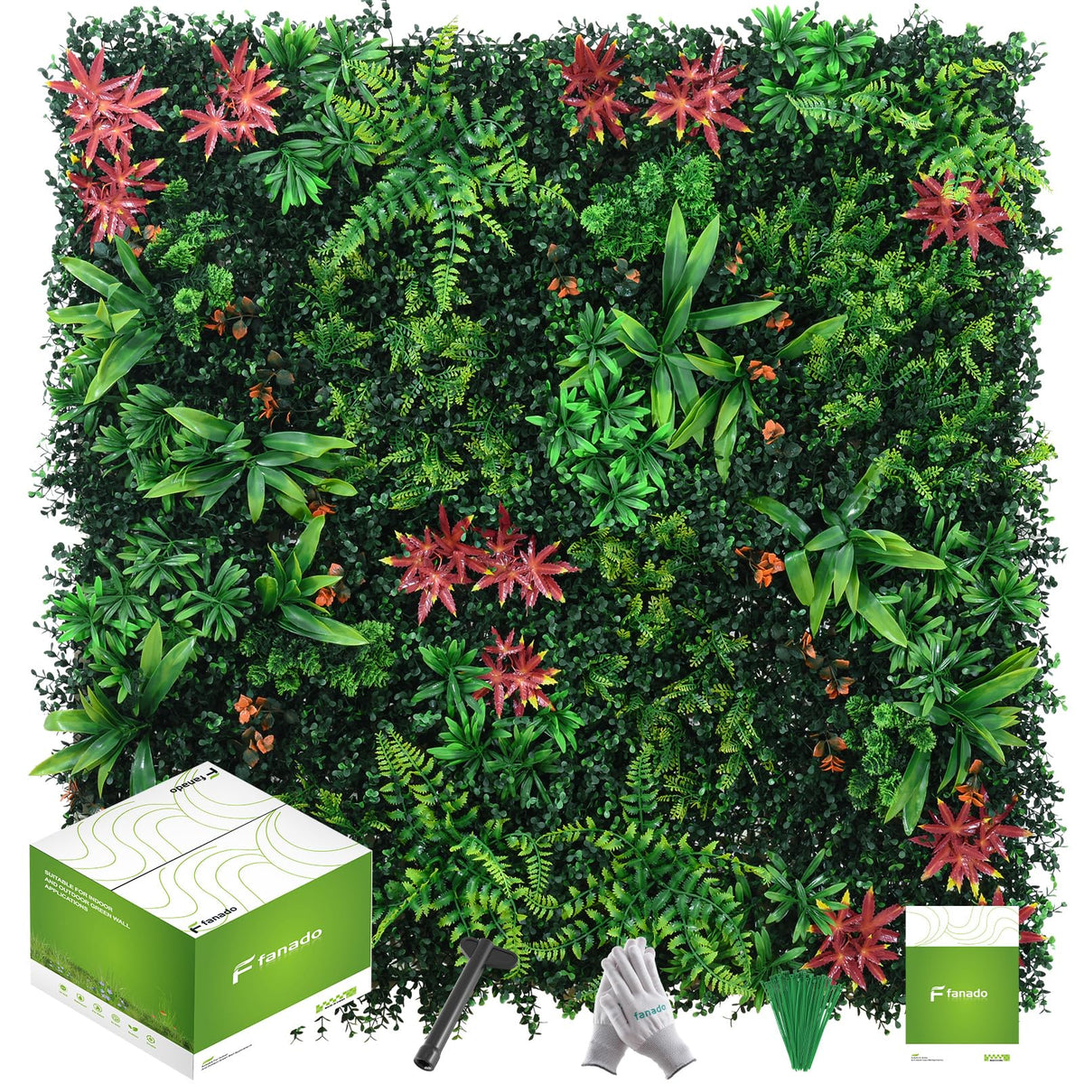 Grass Wall Panels 18 Pack 20"x20", Artificial Hedge Greenery Wall Backdrop, Plant Wall, UV Protected Privacy Fence Screen, Green Wall Decor for Outdoor Indoor Wedding Décor