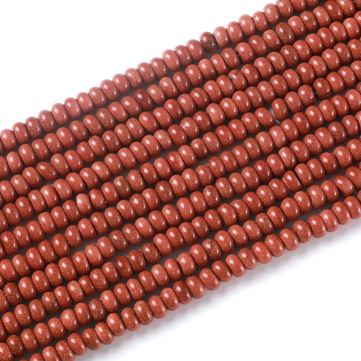 76pcs 5x8mm Natural Stone Chinese Red Jasper Rondelle Spacer Loose Beads Abacus Disk Stone Round Loose Gemstone Beads for Jewelry Making DIY Bracelet Necklace