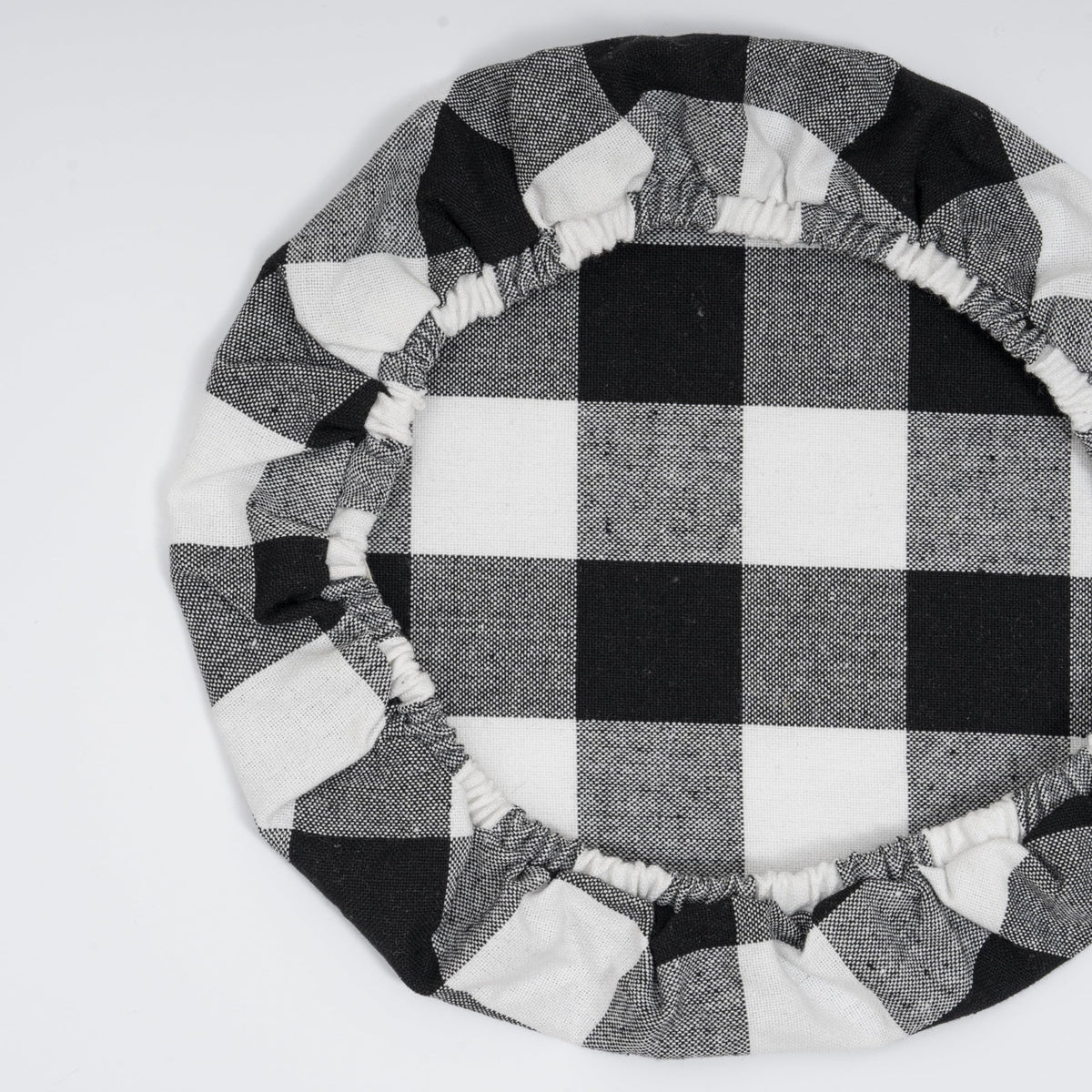 Reusable Elastic Bowl Covers - 100% Cotton Fabric Bowl Covers Set for Sourdough Bread and Mixing Bowls to Cover Dough, Fruits, Vegetables and Regulate Moisture (Black Plaid, 1XL, 1L, 1M, 1S)