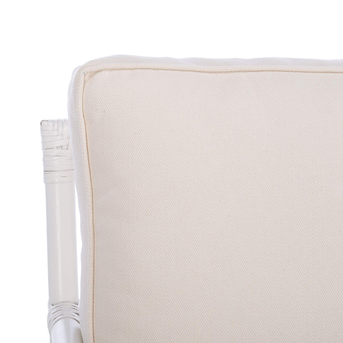 Safavieh Home Kazumi Coastal White Rattan Cushion Accent Chair (ACH6508A)