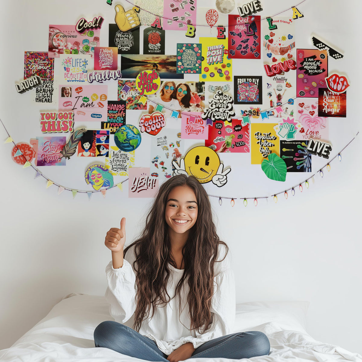 Glow in the Dark Wall Collage Kit for Teen Girls - 1000+ Stickers Teen Girl Room Bedroom Decor, Room Decor for Teen Girls - Teen & Tween Girls Trendy Stuff - Top Gifts for 10 11 12 13 14 Year Old Girl