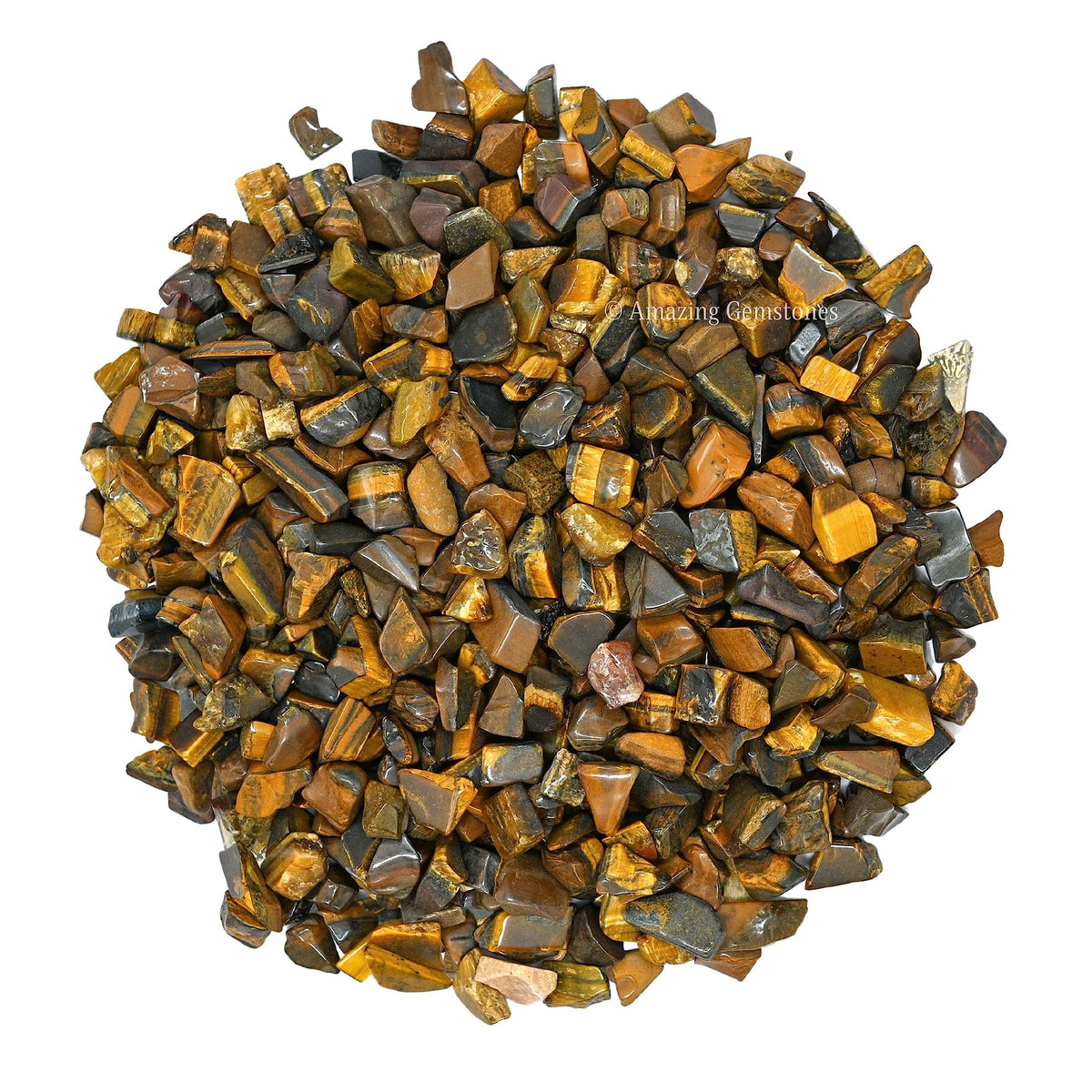 Amazing Gemstone Tiger Eye Crystal Chips Aquarium Gravel Rocks - Carnelian Chips Bulk Fish Tank Gravel, Small Tumbled Stone Chips and Tiny Crystals for Decoration (AAA Grade) (1000+ Carat Chips)