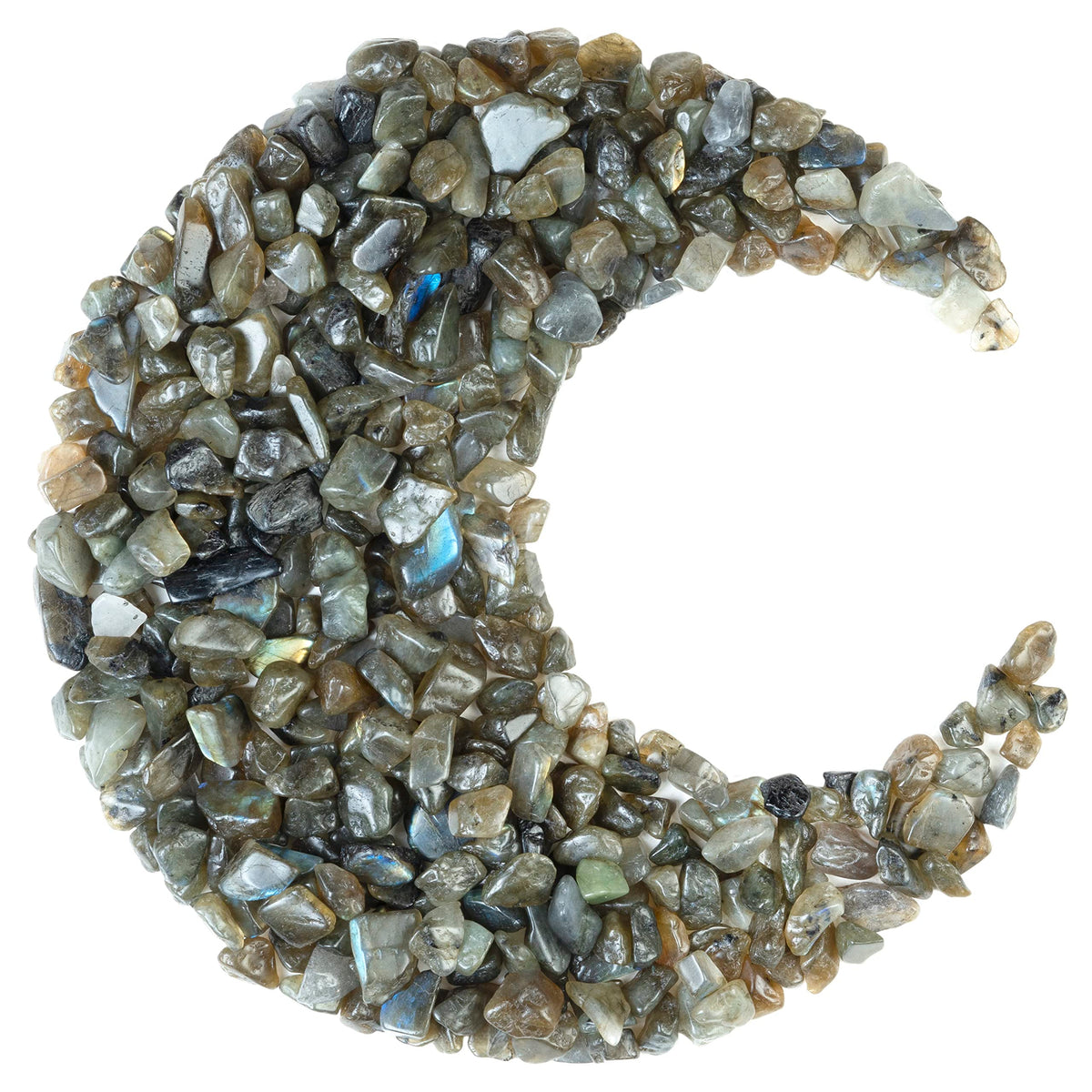 Crocon 1/2 LB Crushed Labradorite Chips Bulk Stones 1100+ Carats Natural Quartz Pieces Irregular Shape Gemstones for House Warming Gifts New Home & Chakra Healing Crystals Home Décor Gifts for Women