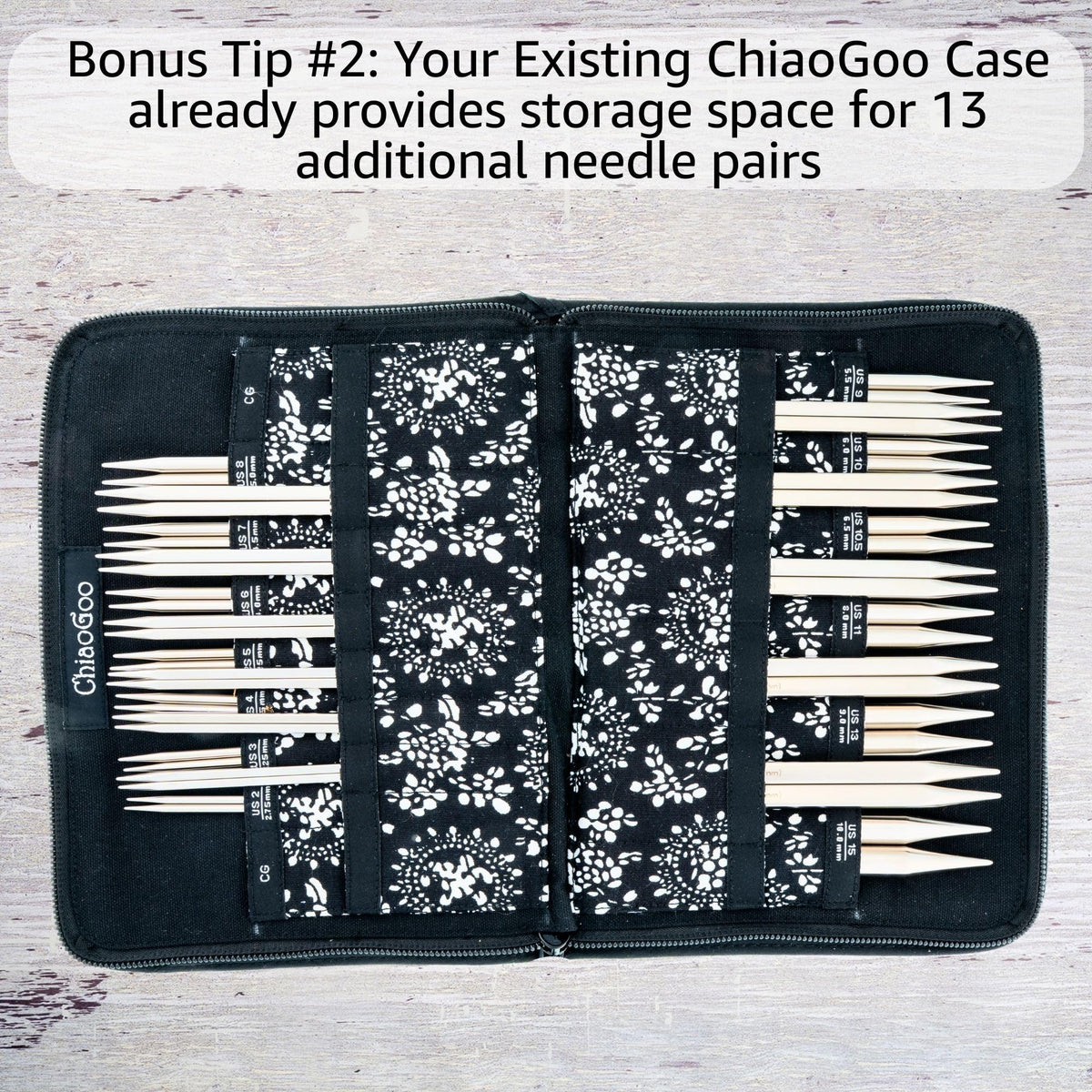 ChiaoGoo Quads 5 in. (13cm) US 8 (5 mm) Interchangeable Circular Knitting Needle Tips Stainless Steel [S] (uses Small Cables) with Stitch Holder