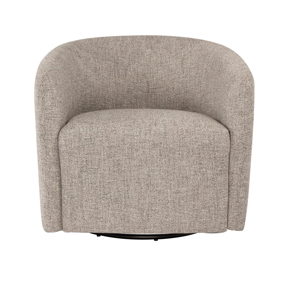 HomePop Upholstered Swivel Accent Chair, Modern Barrel Chair with 360° Swivel Base, Midtone Gray Fabric for Living Room, Bedroom, or Office