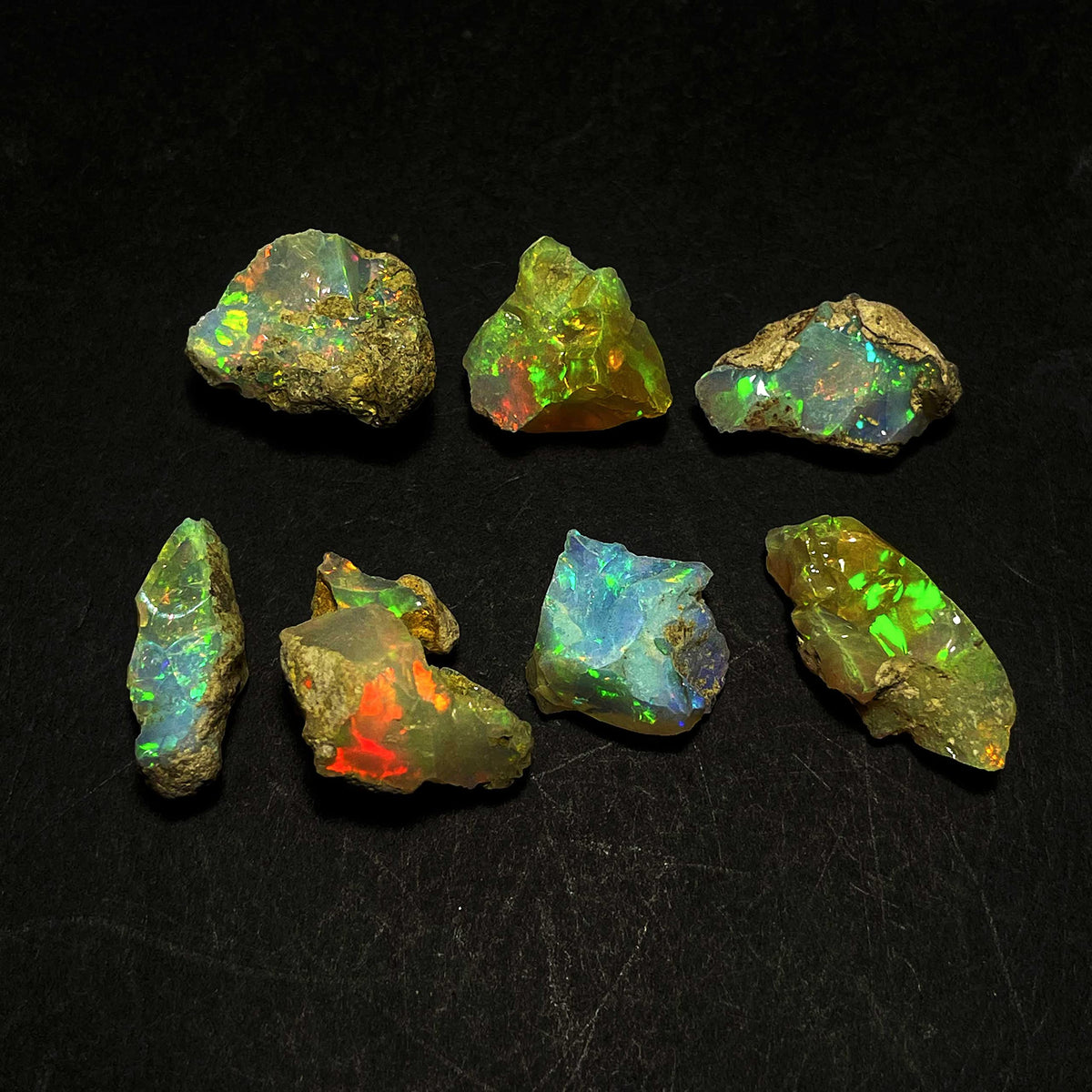GEMWORLDJAIPUR AAA Quality Natural Ethiopian Opal Jumbo Fire Rough 25 Carats 5-8 Pcs, Natural Opal Gemstones Raw For cutting cabbing polishing DIY art and craft, 10-15 MM, White
