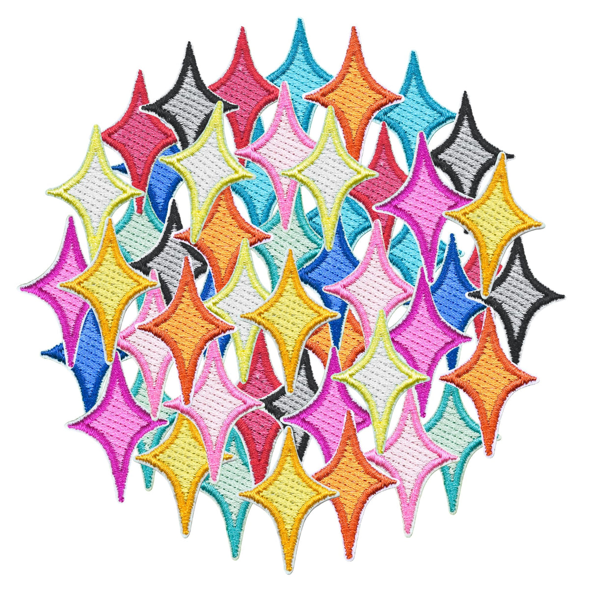Puideon 80 Pcs Stars Iron On Patches,Star Embroidered Appliques Sew on Patches for Clothes Jacket Jeans Hat(10 Colors)