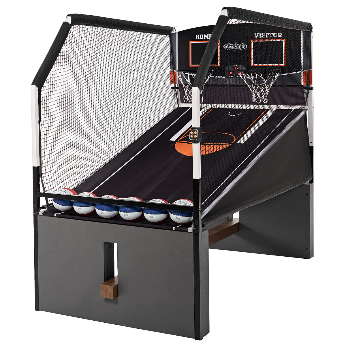 Barrington Billiards Urban Collection Arcade Basketball Game with Electronic Scoring and 7-inch Basketball Set, White
