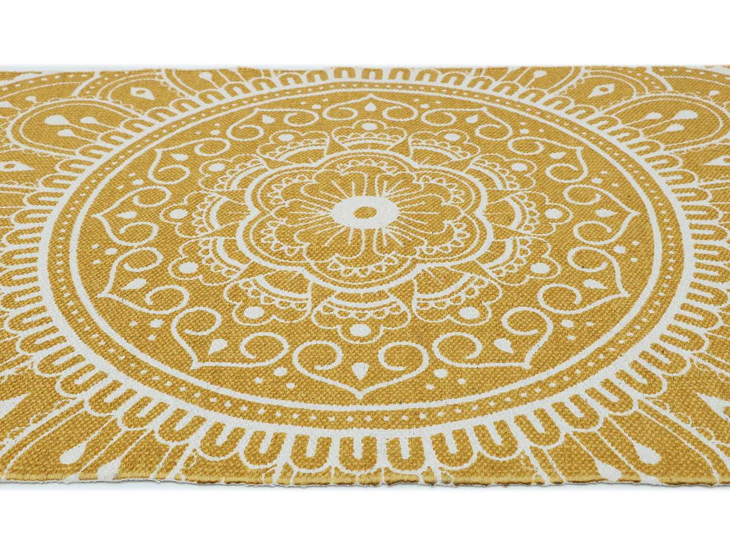 The Home Talk Yoga Mat, 100% Organic Foldable Thick Mat for Travel, Yoga Mat for Exercise with Carry Strap, Skid Free Yoga Block for Pilates, Training Mats Cotton Weave, 24"x72" - Yellow