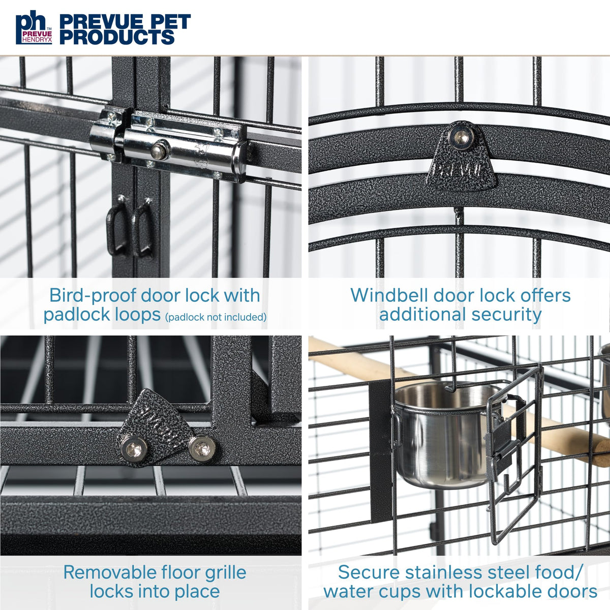 Prevue Pet Products Empire Bird Cage, X-Large, Black Hammertone,46" L x 36" W x 78 1/4" H