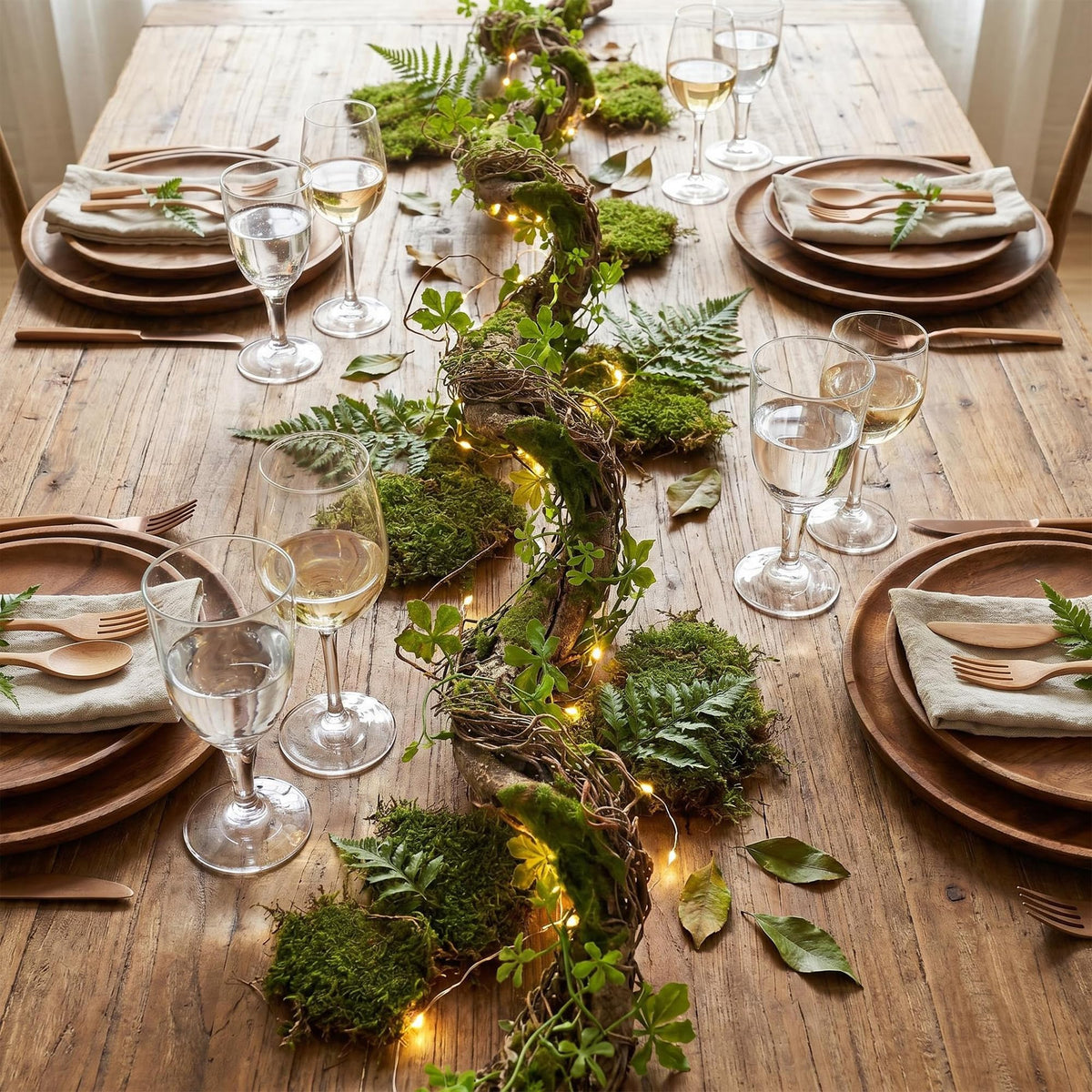 68.9inch Bendable Creepy Artificial Greenery Garland Faux Tree Trunk Branches Twigs Twisted Grape Vines Clover Leaves for Fireplace Mantel Halloween Wall Hanging Outdoor Baby Shower Party Swing Decor