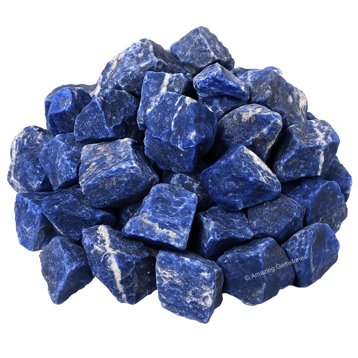 Amazing Gemstone 2 Pieces Sodalite Raw Crystals and Healing Stones, Natural Rocks for Tumbling and DIY Raw Stones and Crystals