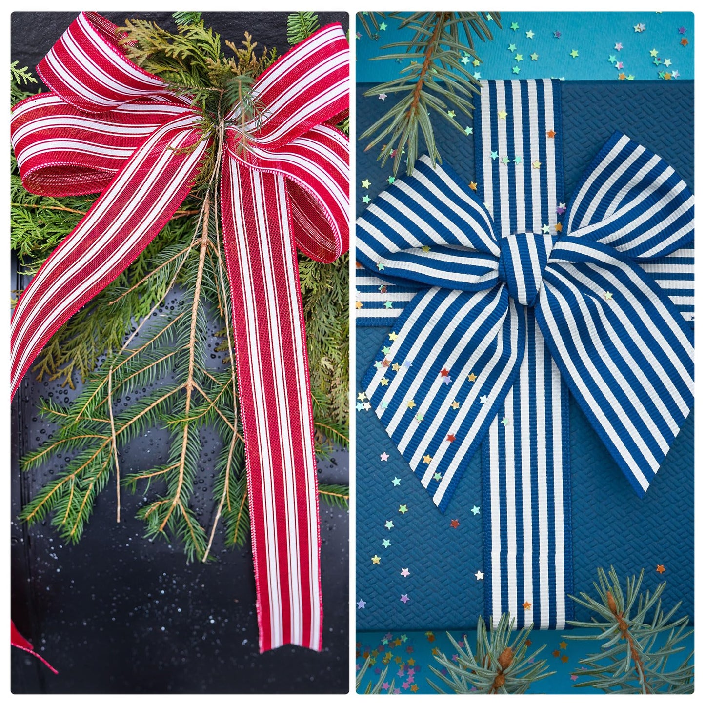 PATIKIL 10 Yards x 2.5" Christmas Ribbon, Velvet Ribbons Gift Wrapping Ribbon for Craft Birthday Wedding Festival Holiday Decoration, Black/Silver