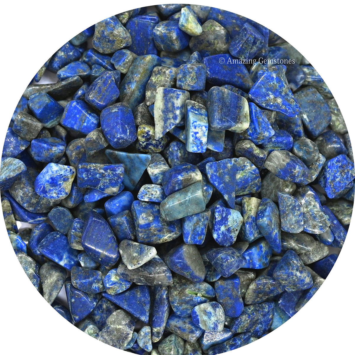 Amazing Gemstone Lapis Lazuli Crystal Chips and Tiny Crystals - Aquarium Gravel Rocks, Bulk Fish Tank Gravel, Small Tumbled Stone Chips for Decoration (Natural AAA Grade Gemstones)