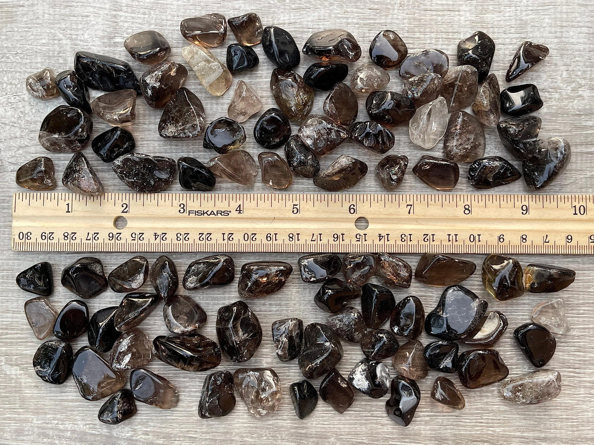GAF TREASURES 5 Pcs Smoky Quartz Tumbled Stones, Polished Smoky Quartz Gemstone, Smoky Quartz Healing Crystals (Smoky Quartz)
