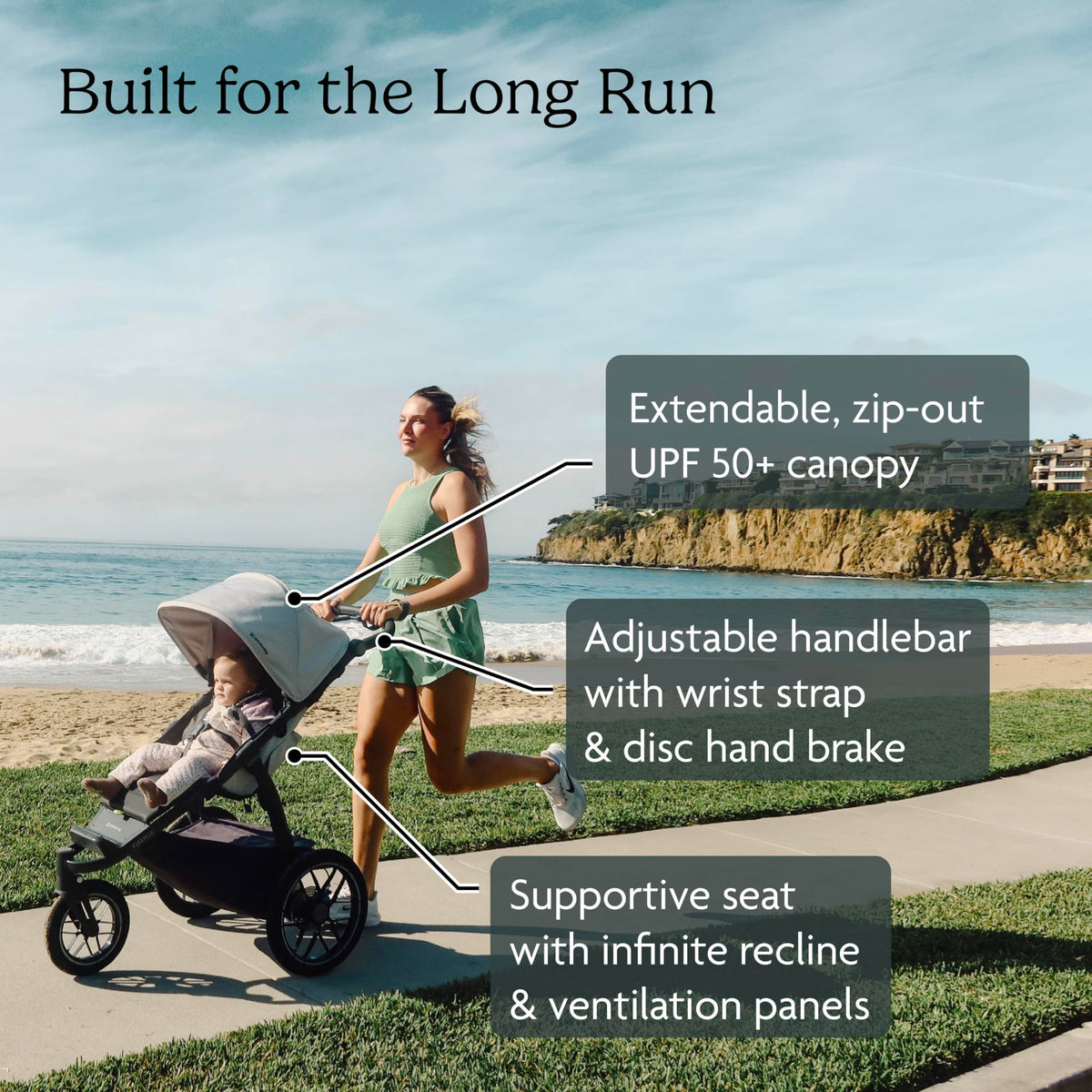UPPAbaby Ridge V2 Jogging Stroller | All-Terrain Performance Suspension + Never-Flat Tires Built for Walking, Running + Trails | Water Bottle Holder Included | James (Black |Carbon Frame)