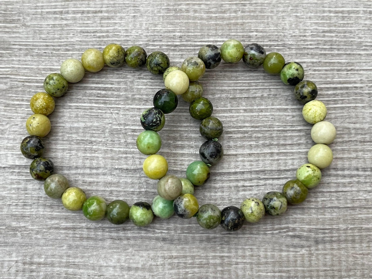 GAF TREASURES Chrysoprase Crystal Bead Bracelet 8mm, Genuine Chrysoprase Stretch Gemstone Bracelet, Healing Crystal Bracelet, Gift for Men & Women (1)