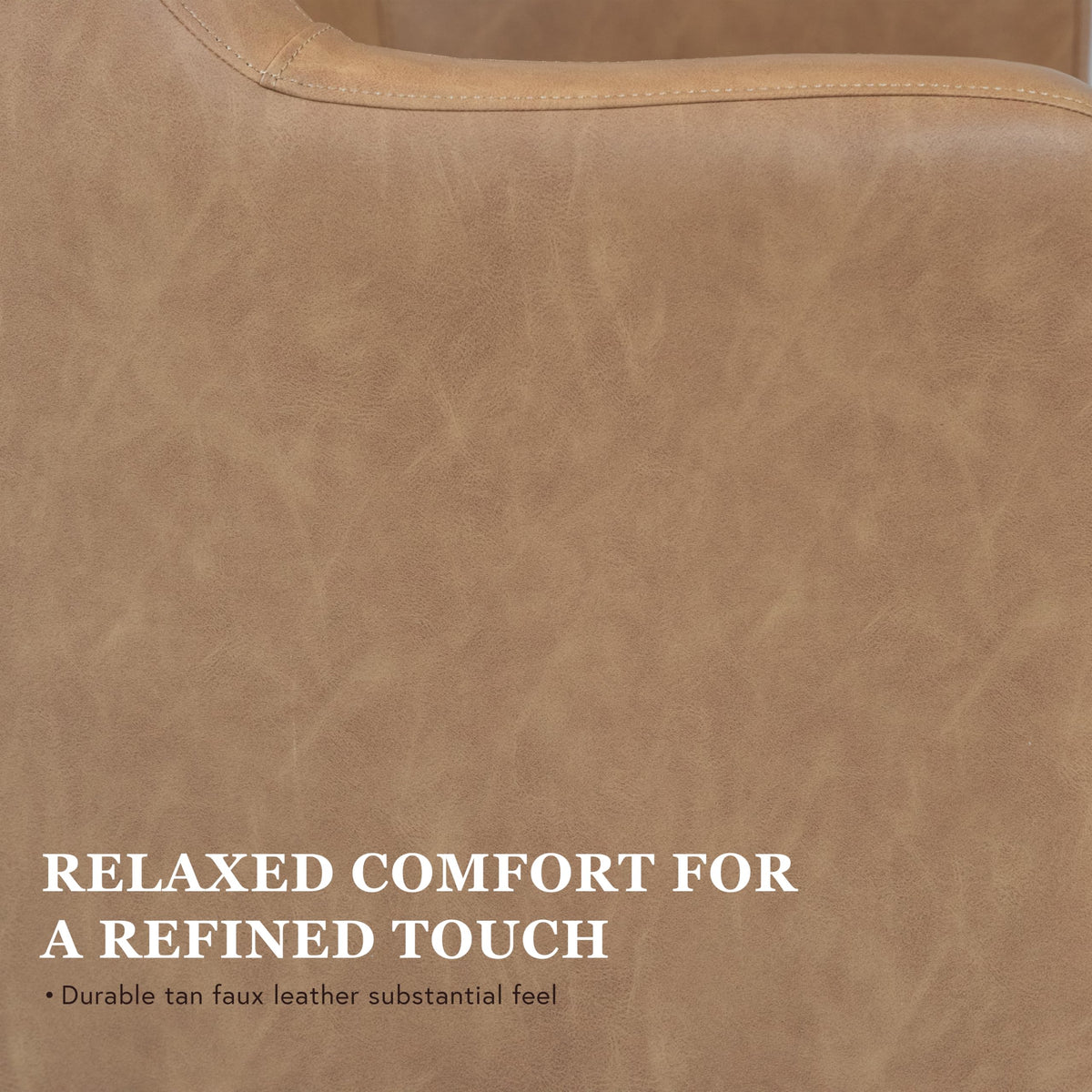 Spatial Order Upholstered 360° Barrel Back Swivel Chair | Accent Chairs for Living Room & Bedroom | Decorative Home Furniture, Sand Faux Leather