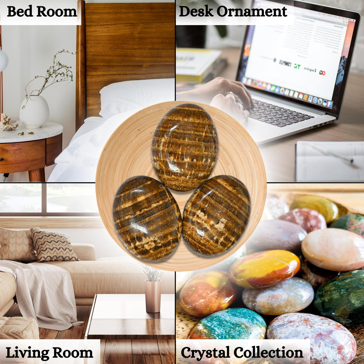 Amazing Gemstone Aragonite Crystals and Healing Stones - Large Palm Stone Crystals Piedra - Crystal for Good Luck, Balanced Positive Energy, Meditation - Unique Stocking Stuffers Gifts for Women, Men