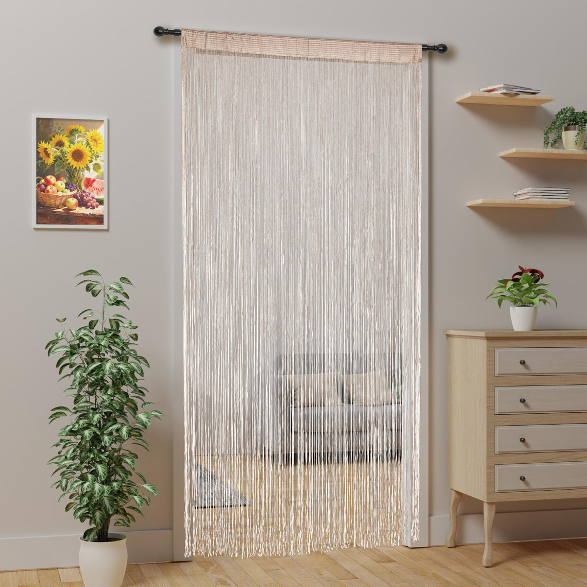 Alwighlit String Curtains for Doorways Door Curtain, Boho Hanging Fringe Tassel Door Curtain, Room Divider Privacy Panel for Bedroom Closet Wedding Party Home Decor 39×79in