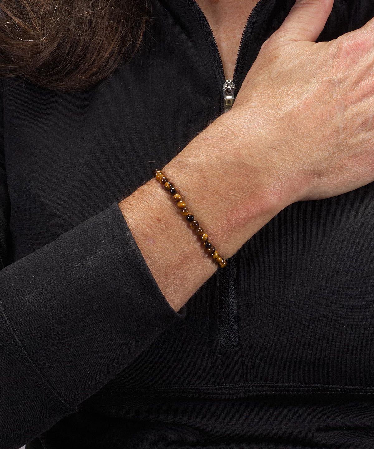 Cherry Tree Collection - Small, Medium, Large Sizes - Gemstone Beaded Bracelets For Women and Men - 4mm Round Beads (Tiger's Eye, Medium)