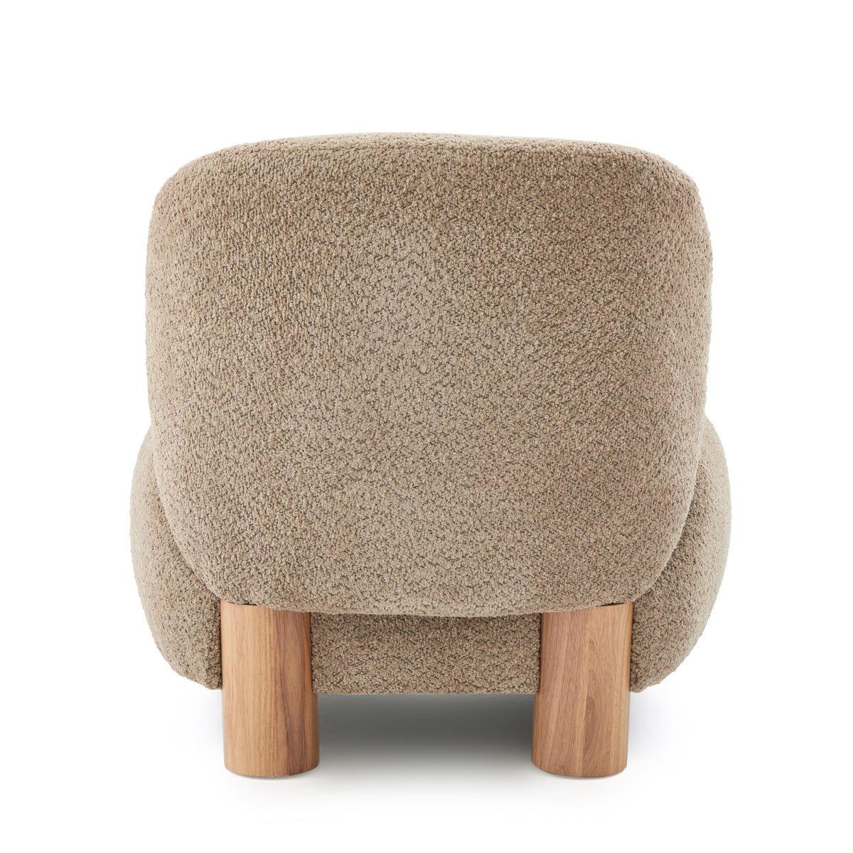 Christopher Knight Home Modern Low Profile Accent Chair for Living Room, Boucle Upholstered Armless Chair with Rubberwood Legs, Comfy Lounge Armchair, Plush Cloud-Like Seating for Bedroom, Light Brown