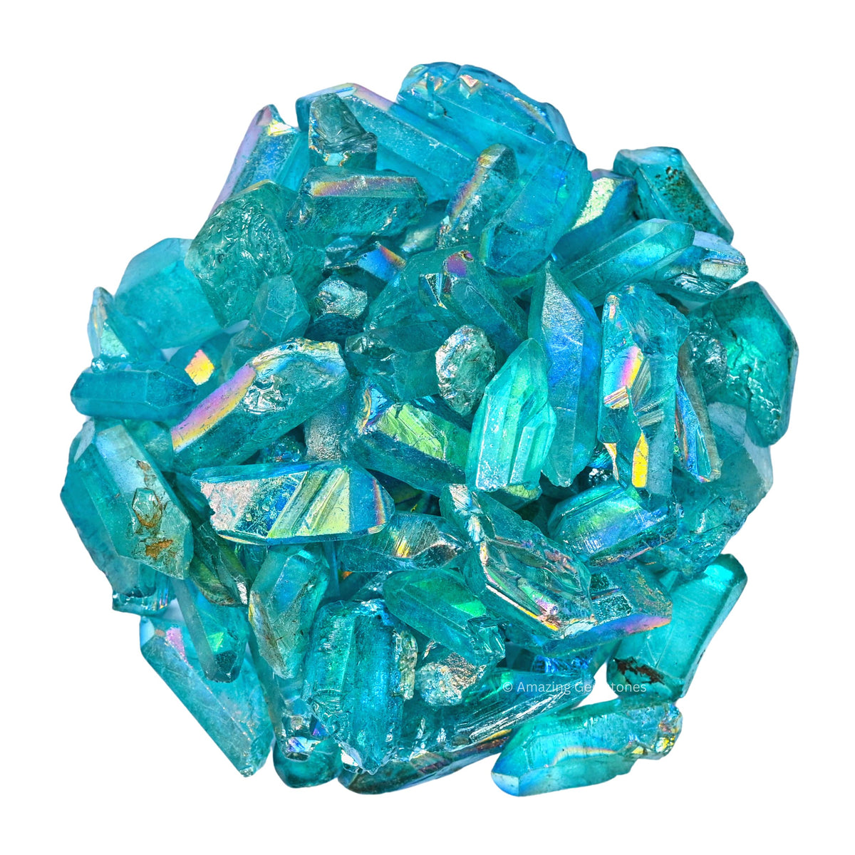 Amazing Gemstone Aqua Aura Quartz Raw Crystals Point and Healing Stones, Natural Rocks for Meditation and DIY Raw Stones and Crystals (1 lb)