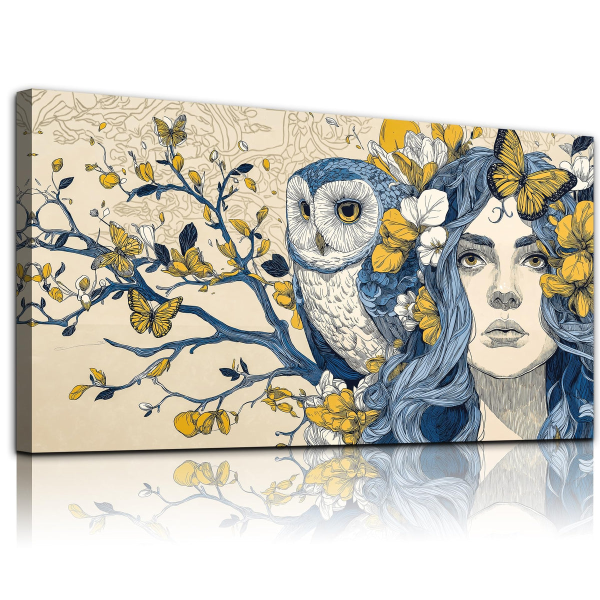 WLWBINTING Eclectic Wall Decor Feminine Wall Art Bedroom Wall Decor For Women Unique Wall Decor Abstract Art Large Boho Wall Art For Living Room Office Woman Picture Paintings Pop Art Home Decor